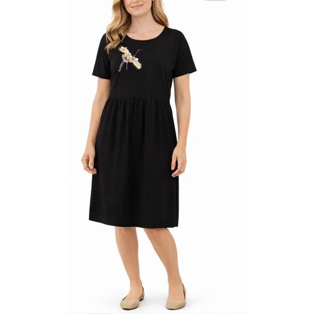 Anthropologie Potters Pot black sequin heron dress small